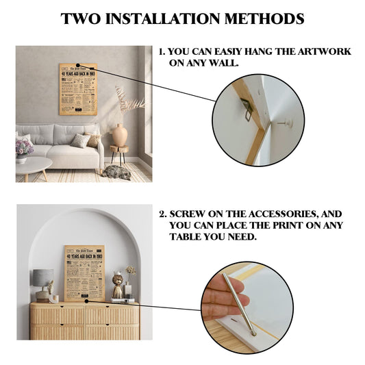 40th Birthday Newspaper Wall Art Canvas Poster Decorative with Frame (11.5×15 inch), Back in 1983 Print 1983 birthday poster Vintage 40th Birthday Decorations Poster for Home Wall Decor, SRZT40S