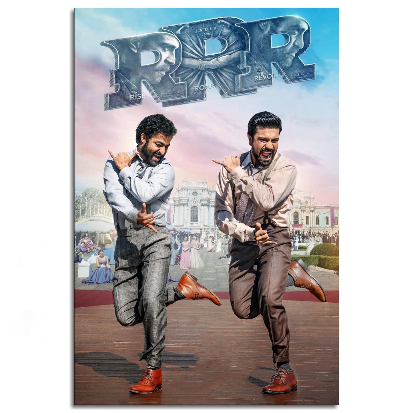 TOVAA 2022 New Indian Movie RRR Canvas Prints Roudram Ranam Rudhiram Funny Film Poster Wall Art For Home Office Bathroom Decorations Unframed 18"x12"