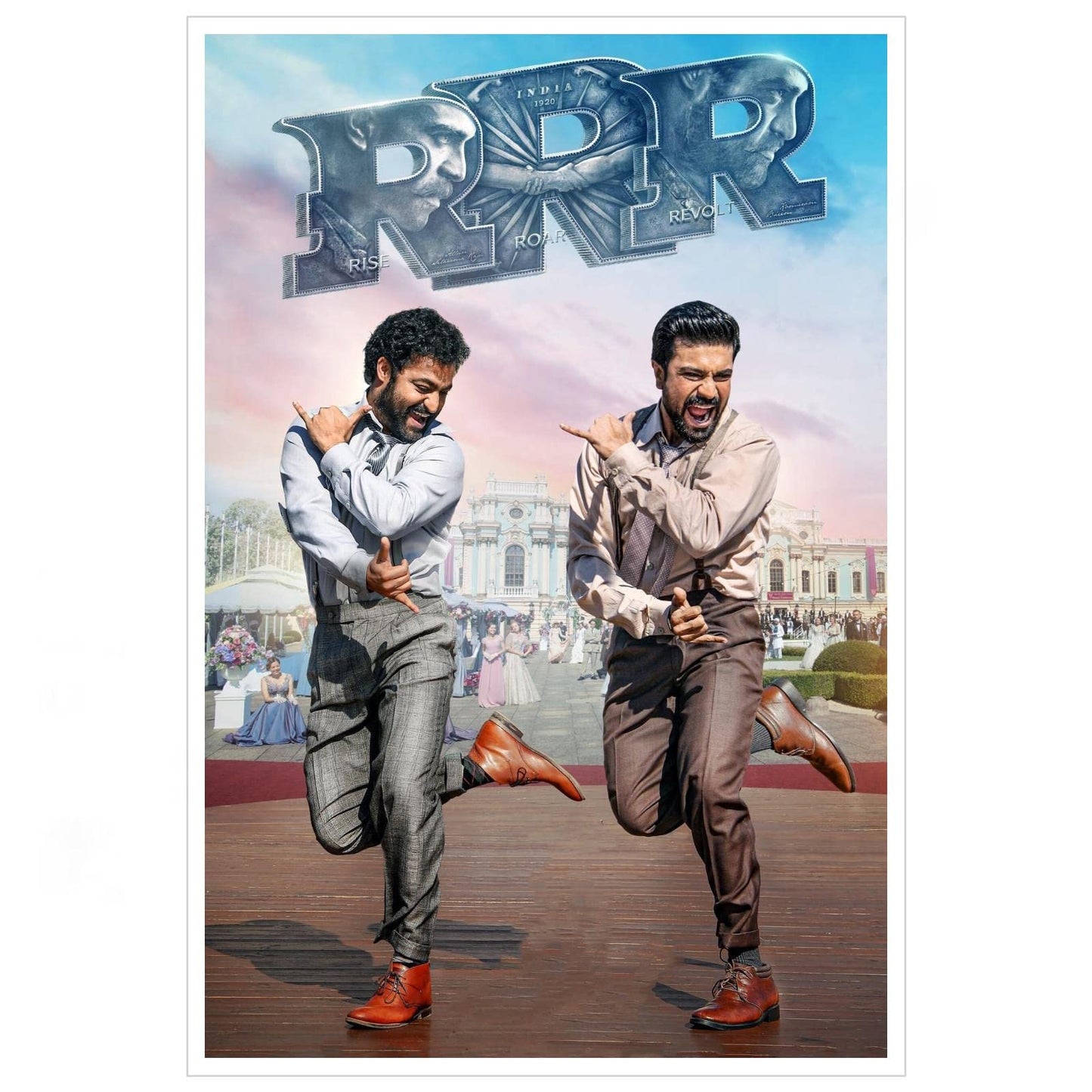 TOVAA 2022 New Indian Movie RRR Canvas Prints Roudram Ranam Rudhiram Funny Film Poster Wall Art For Home Office Bathroom Decorations Unframed 18"x12"