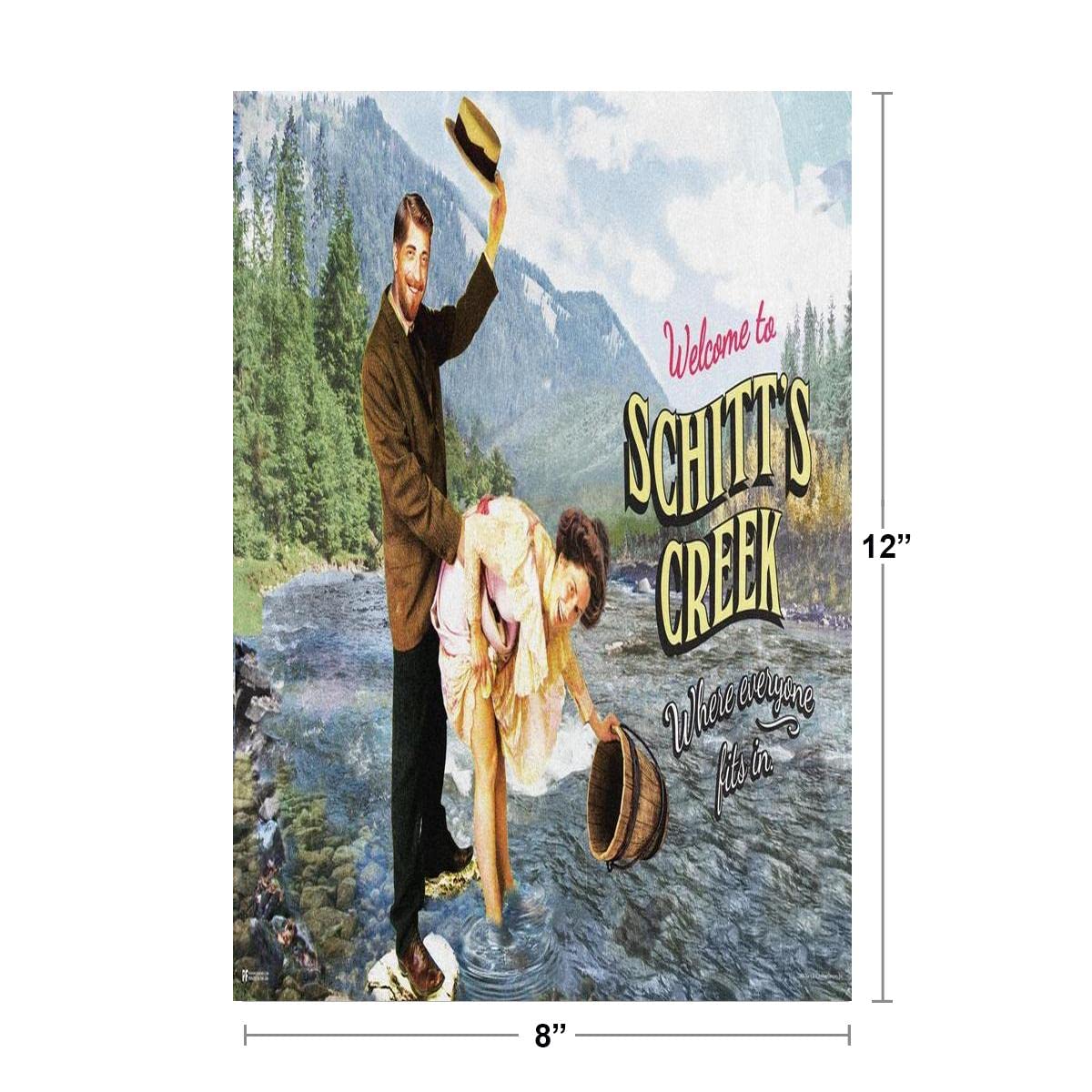 Schitts Creek Poster Town Welcome Sign Where Everyone Fits In Funny Official Schitts Creek Merchandise David Rose Apothecary Merchandise Rosebud Motel Thick Paper Sign Print Picture 8x12