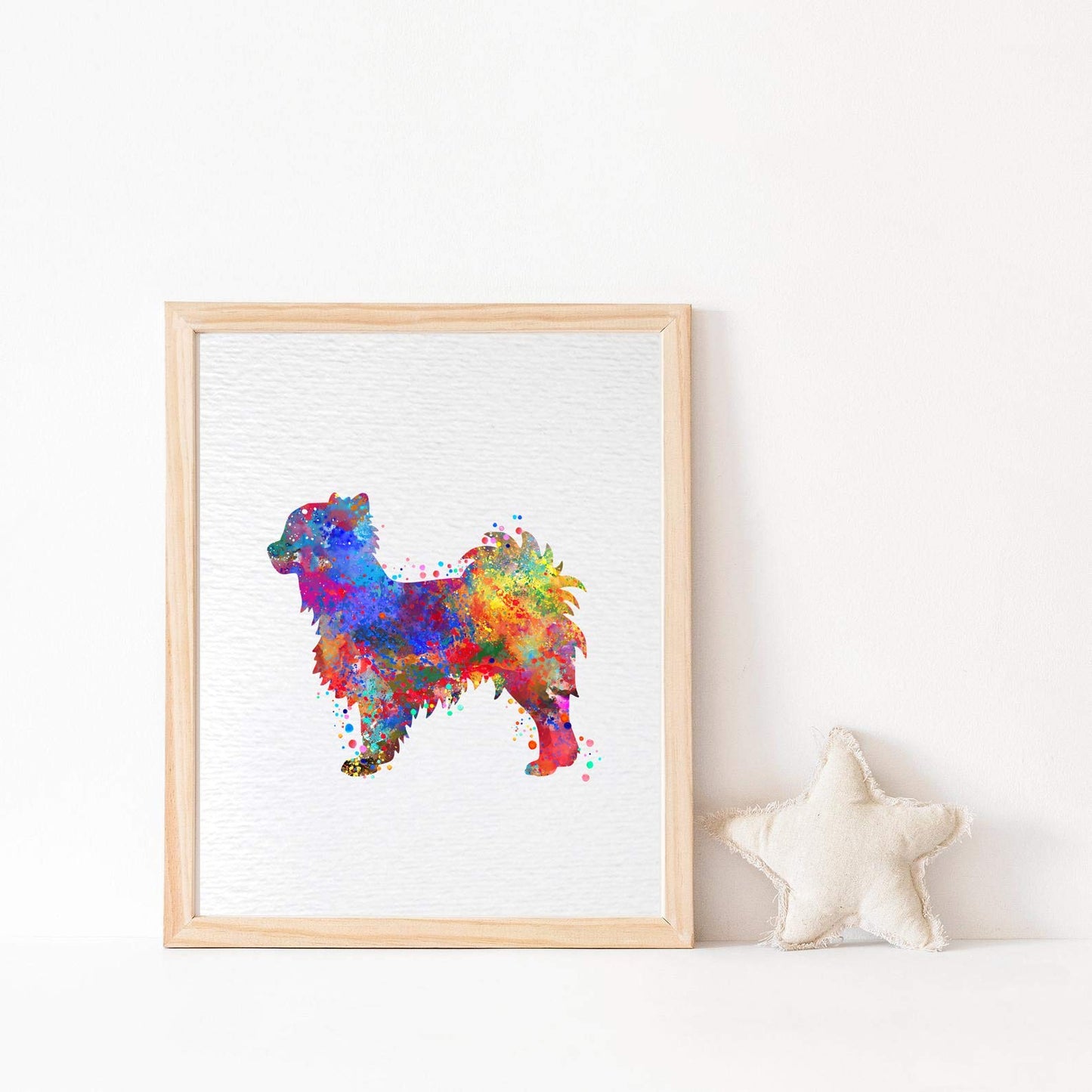Dignovel Studios 8X10 Unframed Chihuahua Long Hair Dog Pet Animal Friend Watercolor Art Print Poster Wall Art Nursery Kids Office Home Decor DN569
