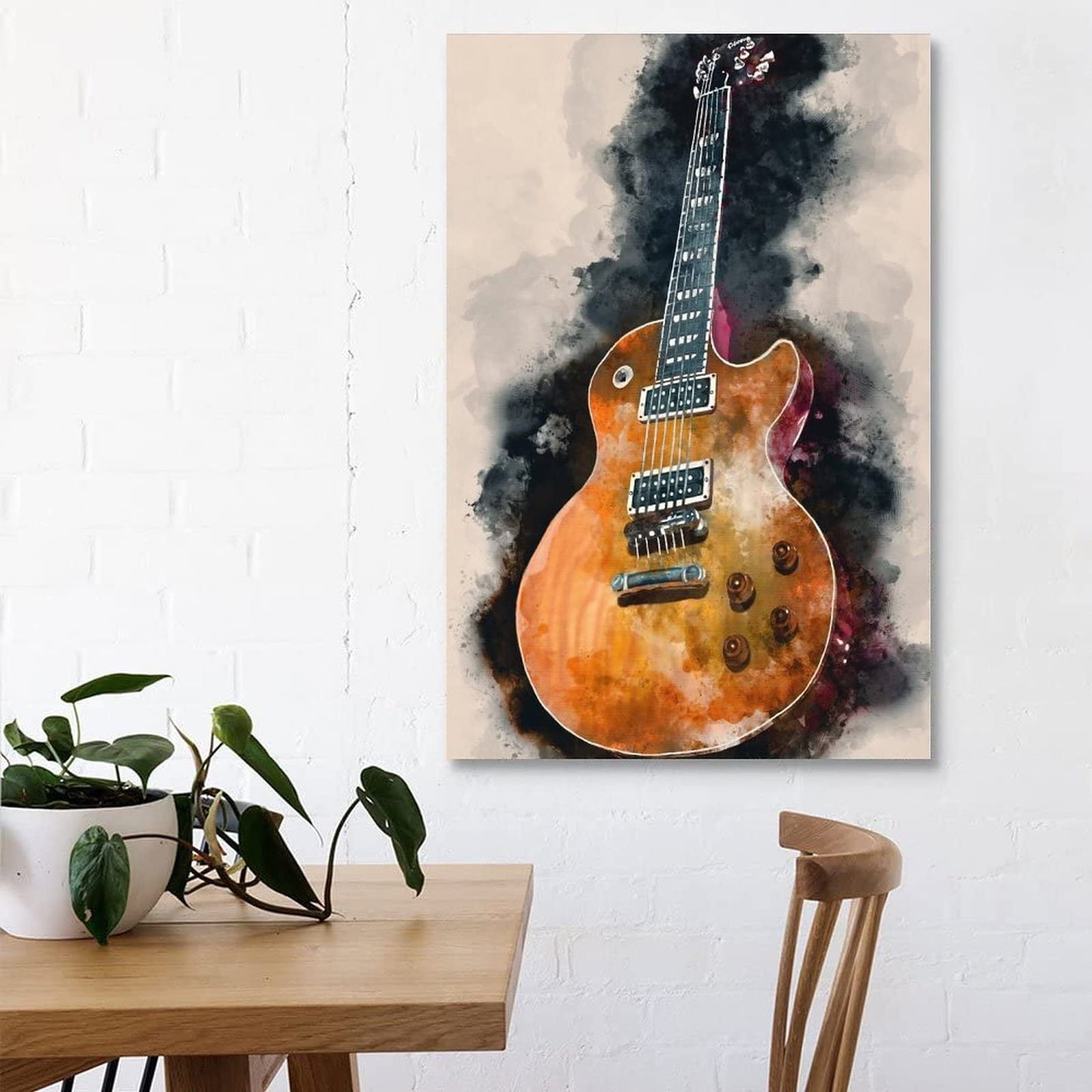 Zbin Vintage Style Guitar Miusic Canvas Art Print Posters Rock N Roll Musical Instruments Painting Pictures Concert House Bar Home Wall Decor Prints 16x24 inch, 16x24inch(40x60cm)