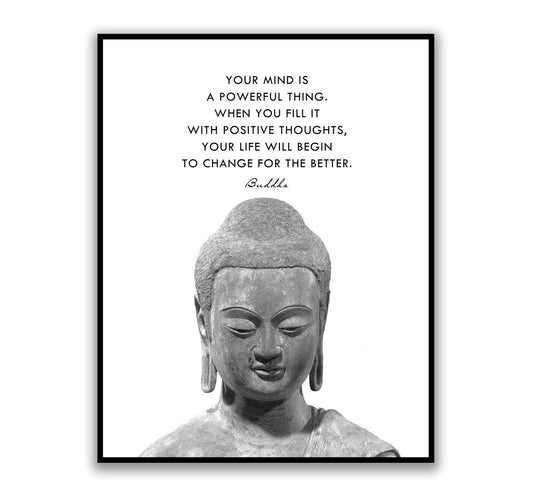 Buddhism Quotes Wall Decor Buddha Inspirational Spa Wall Art Print Meditation Gift for Women, Yoga Motivational Spiritual Buddha Room Decoration Poster 8x10 inches UNFRAMED