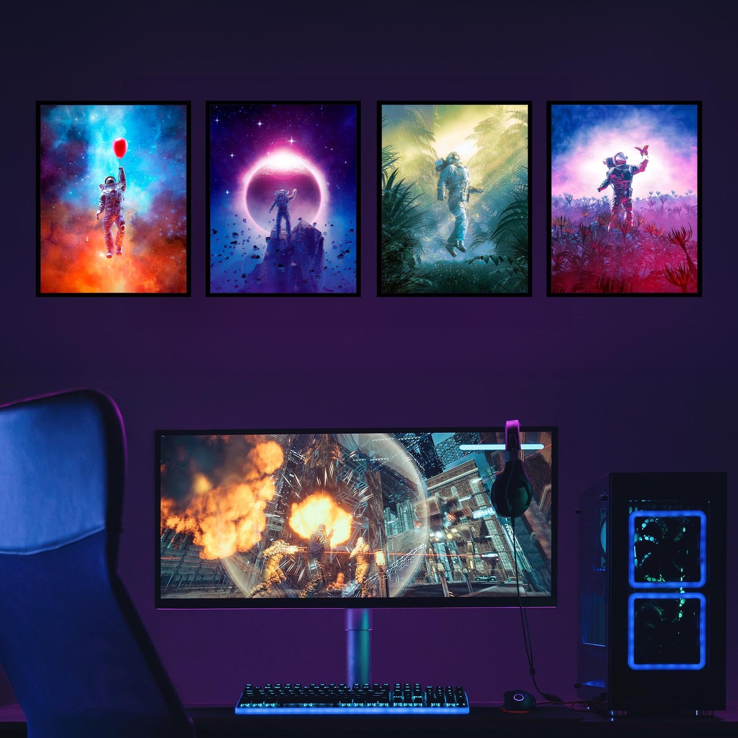 Insire Galaxy Wall Art, Astronaut Wall Art, Astronaut Poster, Astronaut Photos, Space Tourism Poster, Astronauts Poster, Space Posters for Boys Room - Unframed (8x10”)