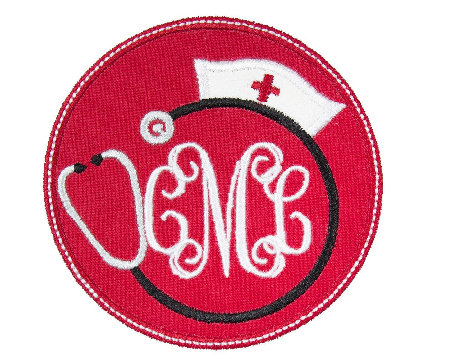 Nurse Hat Monogram Patch your choice of sew on or iron on patch