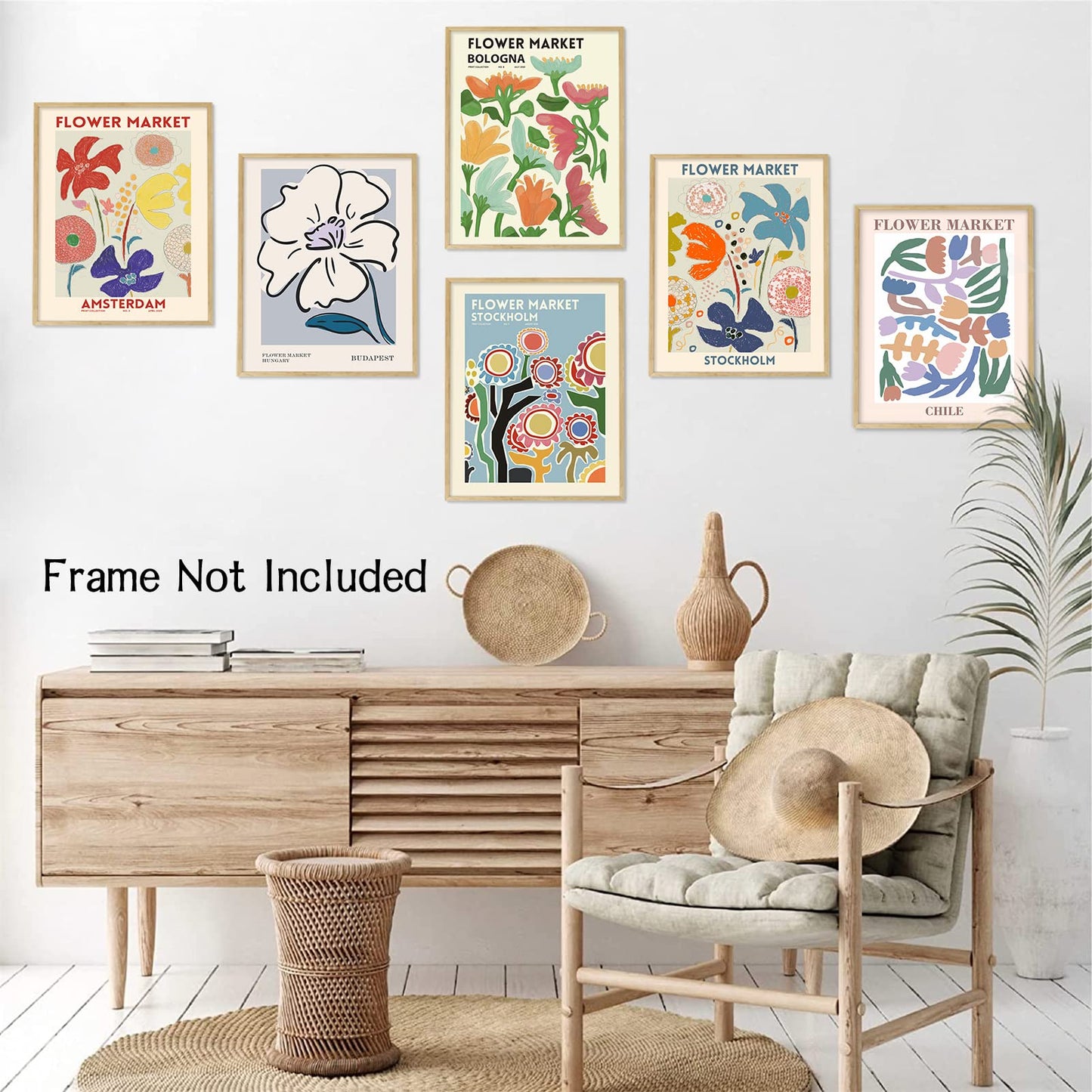 Flower Market Posters for Room Aesthetic Vintage Art Prints 11 X 14 Inch Set of 6 Posters for Room Aesthetic 90S Matisse Wall Art Posters & Prints for Girls Bedroom Office Aesthetic