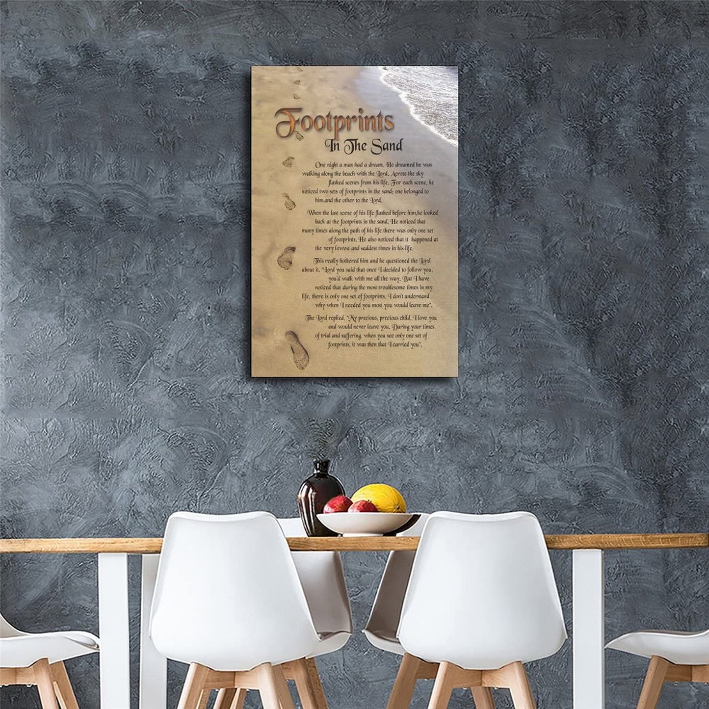 QFART Wall Art Canvas Footprints in The Sand Posters HD Canvas Print Posters Modern Home Decor Wall Art Canvas UnFramed,08x12inch(20x30cm)