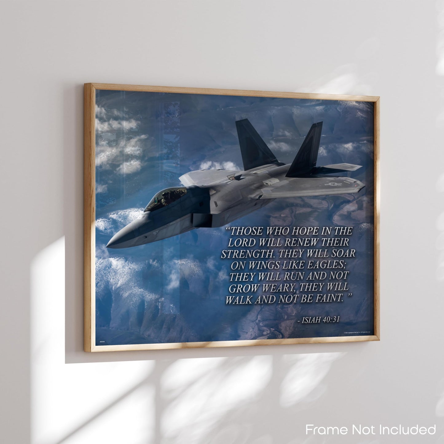 Inspirational Wall Art Co. - Bible Verse - Veteran Air Force Jet Aircraft Sky Infantry Religious Motivational Players Quotes Posters - Print Home Gift Bedroom Decor - 11X14 inches