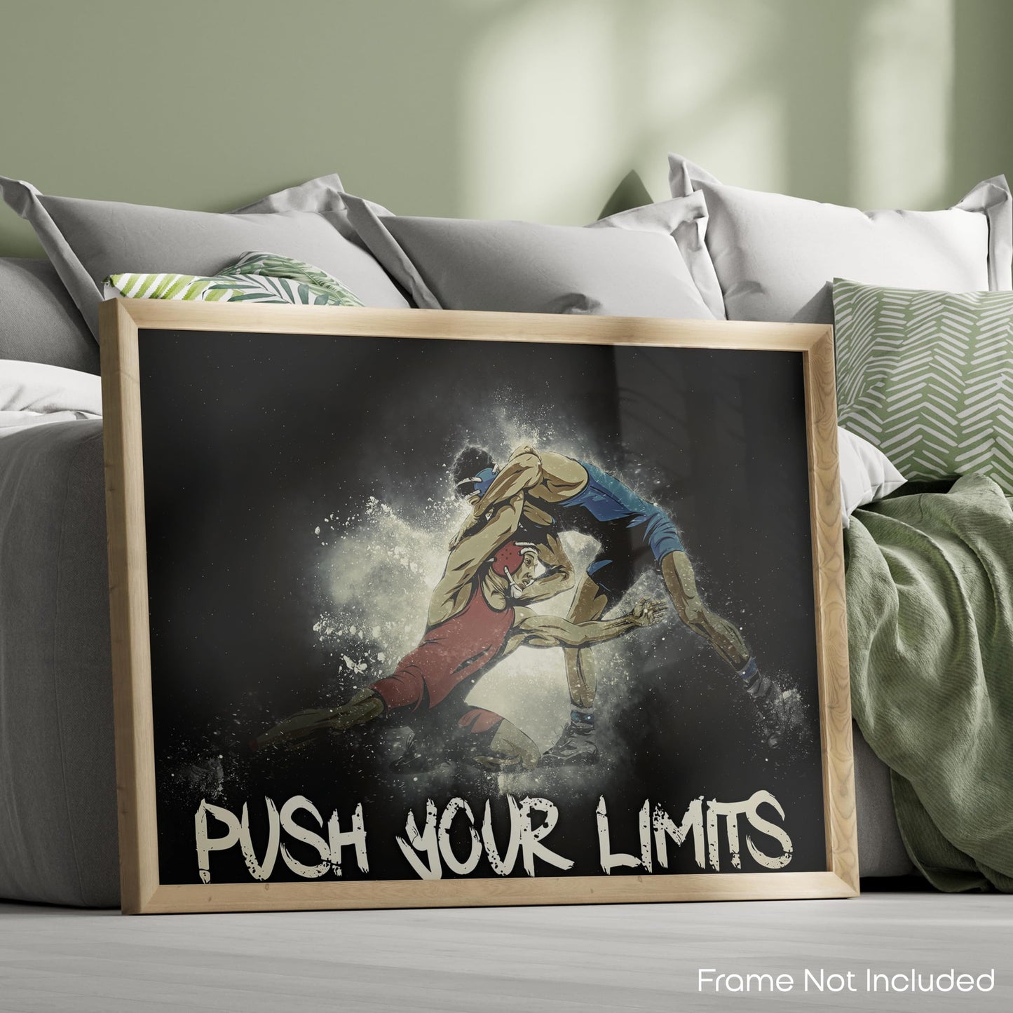 Push Your Limits Motivational Wrestling Poster Wall Art Quotes Print Home Boys Room Gift Classroom Decor 11X14 Inches Unframed