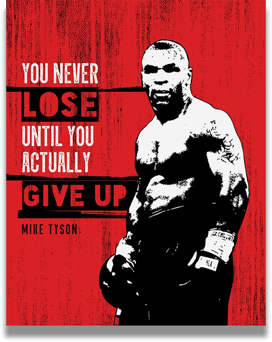 Motivational Sports Quotes - Boxing Poster, Print or Canvas - Mike Tyson Quote Wall Art - Great Gift for Boxers, Workout Enthusiasts & Weightlifters - 8x10 unframed print