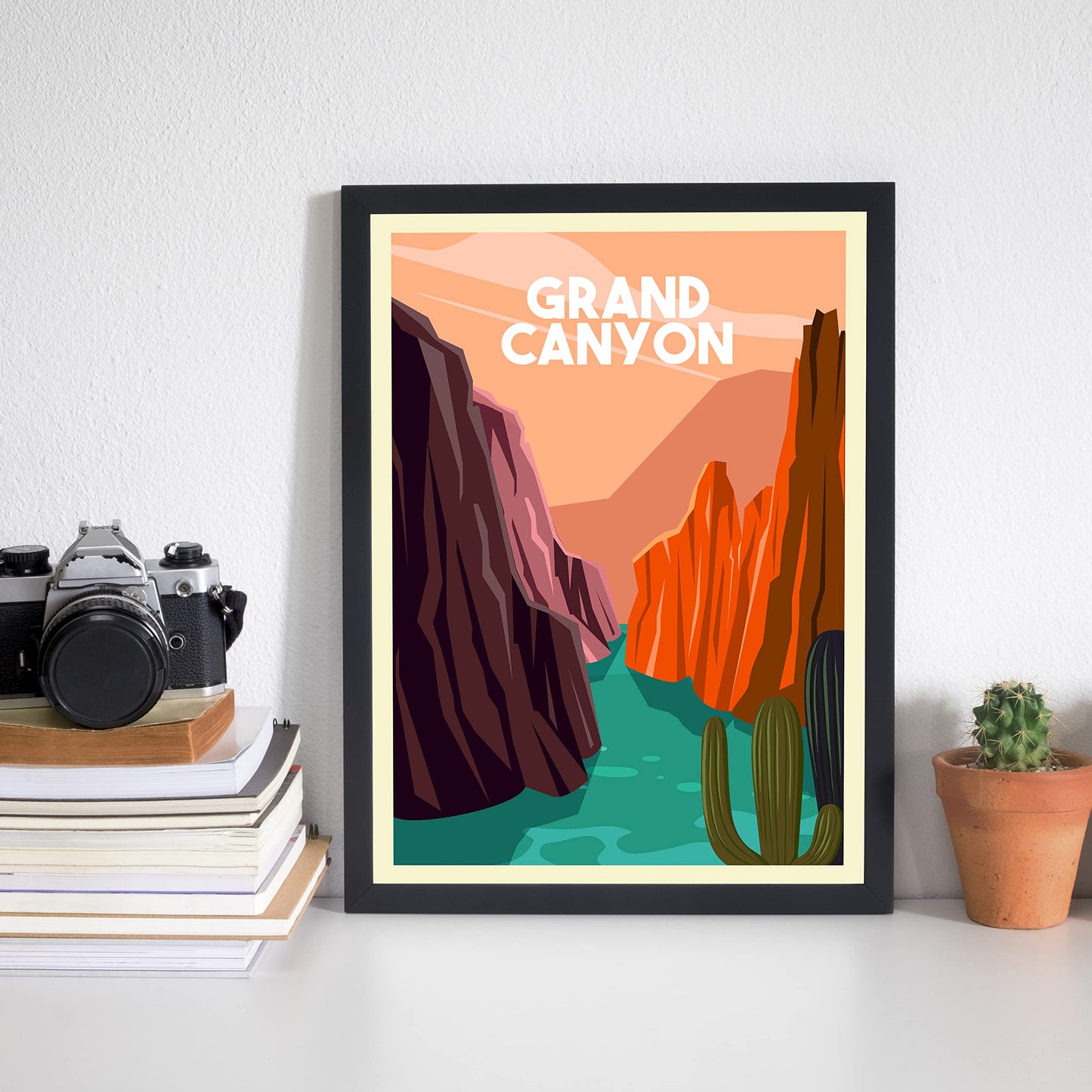 4 Pieces Retro National Park Posters & Prints, Wall Art and Décor, Grand Canyon Poster, Grand Teton Poster, Yellow Stone Poster, Yosemite Poster- 8 x 10 Inches