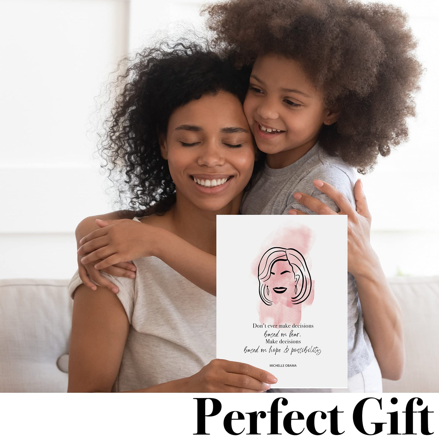 Michelle Obama Quotes Wall Art Poster - Wall Decor for Bedroom Posters - African American Black People Wall Art - Office Inspirational Art For Women - 8x10 In Print