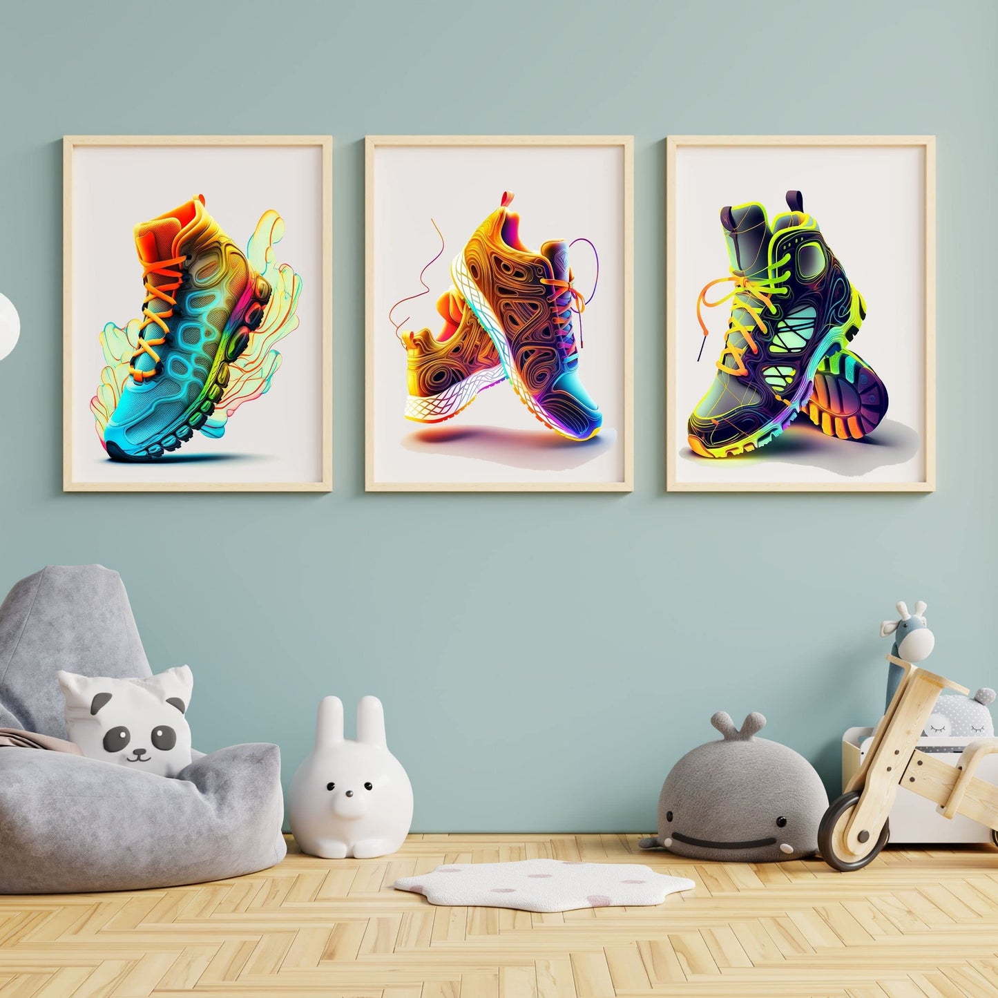 HTTG Sneaker Poster Hypebeast Room Decor Shoes Prints Set of 4 Unframed (8''x10'') Sneakerhead Poster Aesthetic Cool Poster for Teen Boys Guys Men Room Dorm Bedroom Wall Art Decor