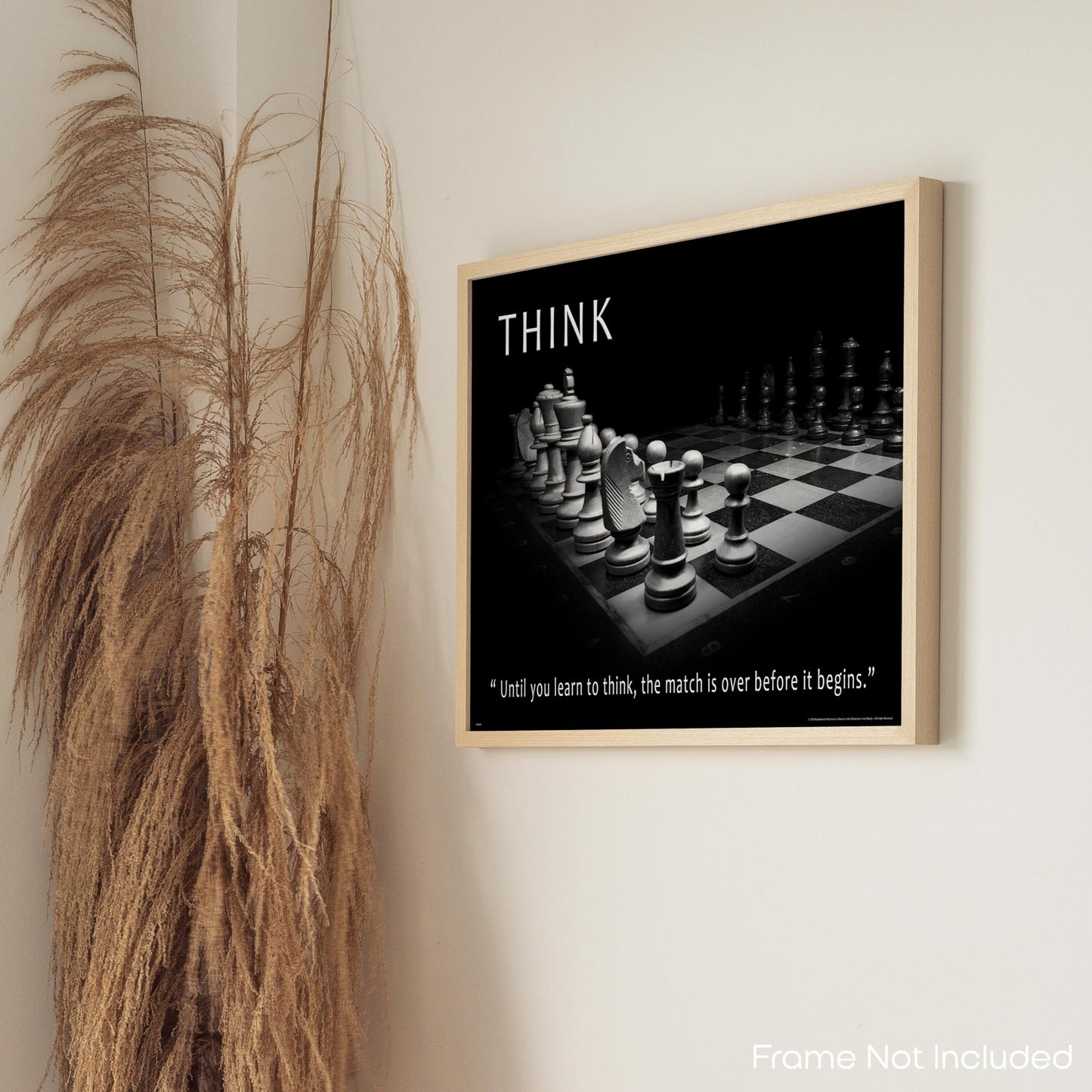 Inspirational Wall Art Co. - Think - Knight Chess Match Moves King Openings Knowledge Motivational Players Quotes Posters - Print Home Gift Bedroom Decor - 11X14 inches