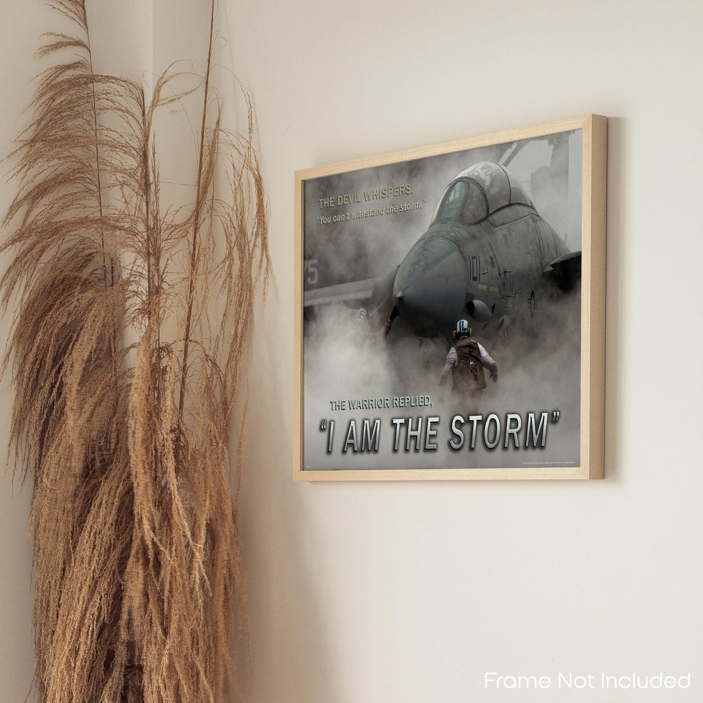 Inspirational Wall Art Co. - I Am The Storm - Air Force Jet Aircraft Branch Veteran Sunset Sky Infantry Motivational Players Quotes Posters - Print Home Gift Bedroom Decor - 11X14 inches