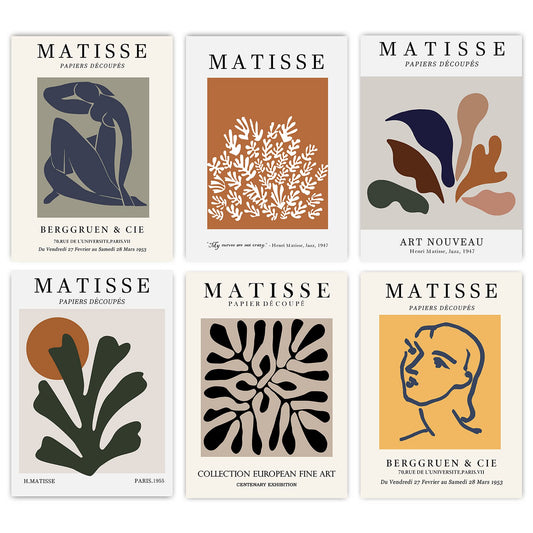 Canssape Henri Matisse Wall Art Prints|Set of 6 Matisse Posters for Room Aesthetic Wall Decor Boho Abstract Wall Art Posters (8"x10"Unframed)