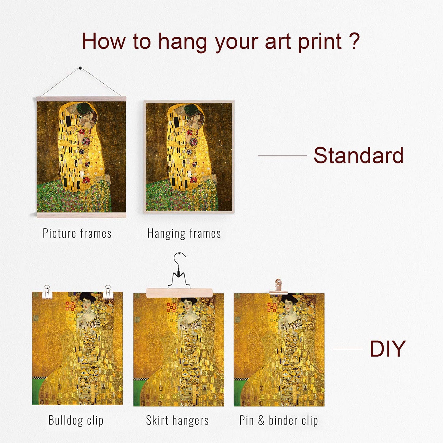 YASEN Gustav Klimt Wall Art Canvas Prints Art Posters and Prints of Famous Painting Gustav Klimt Kiss Poster 8x10 Prints Unframed Art Set of 4 Artwork (4 Pack B)