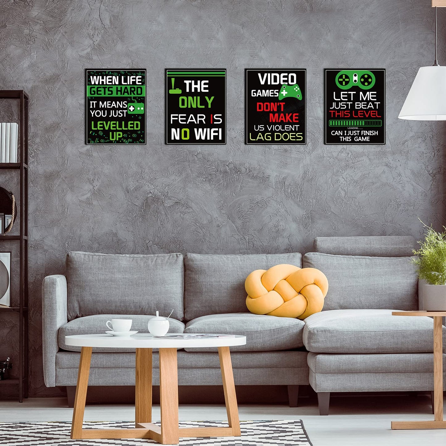 10 Video Game Poster Sign Gamer Art Print Boy Game on Birthday Party Wall Decoration, Inspirational Words Quote Poster 10 x 8 Inch Wall Gaming Art for Kids Boy Bedroom Decor, No Frame (Green)