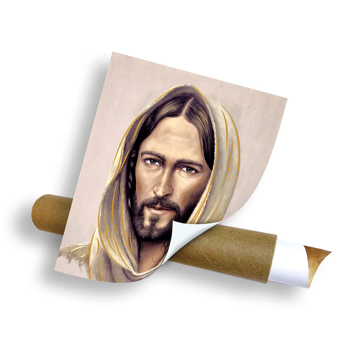 Jesus Christ Face (8"x10") Gold Foil - Religious Wall Art Laminated Print Unframed Poster Home Decoration Arte Diseño Piezas Maestras