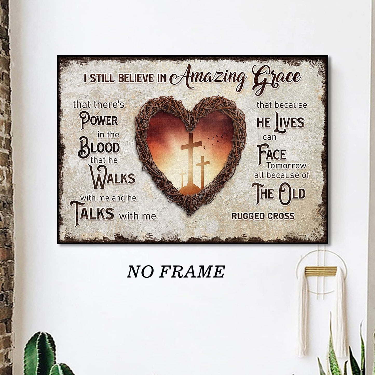 Christian Cross Canvas Wall Art I Still Believe In Amazing Grace Picture Bible Verse Painting Church Print Religious Poster Christian Inspirational Art Bible Scripture Pictures Jesus Artwork