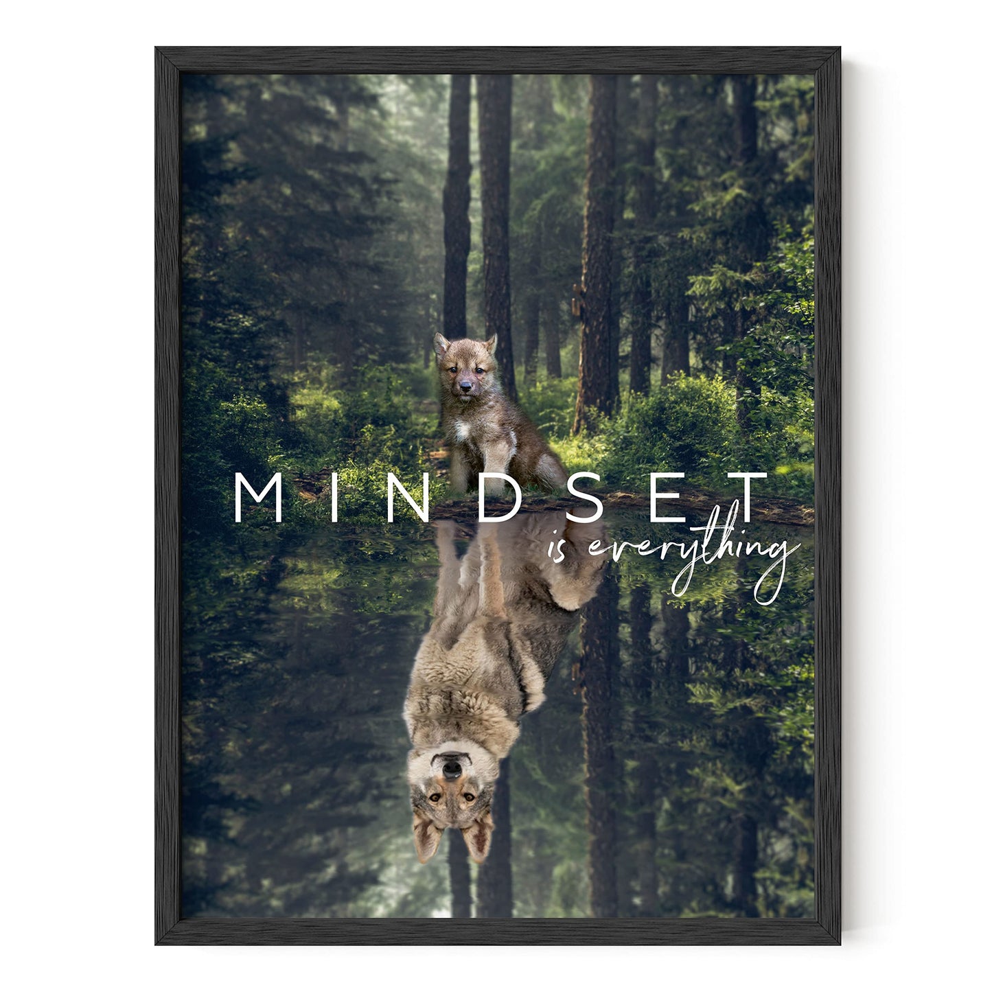 HAUS AND HUES Mindset Is Everything Wall Art - Motivational Posters For Office, Classroom Inspirational Posters for Motivational Art Prints, Inspirational Quotes (Unframed, 12x16)