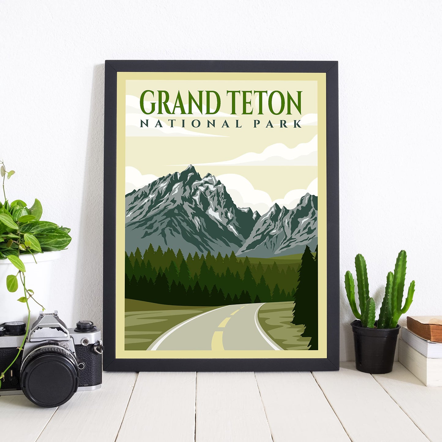 4 Pieces Retro National Park Posters & Prints, Wall Art and Décor, Grand Canyon Poster, Grand Teton Poster, Yellow Stone Poster, Yosemite Poster- 8 x 10 Inches