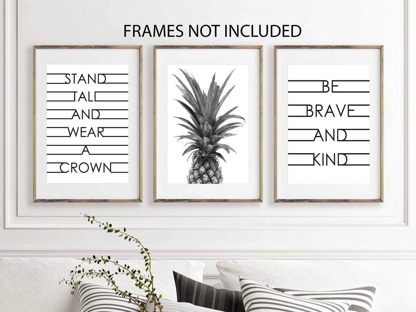 Modern Home Pineapple Inspirational and Motivational Wall Decor Prints. Artwork for Bedroom, Bathroom, Office, Kitchen, Living Room, House, Bathrooms. Poster Decorations ft Quotes and Pineapples