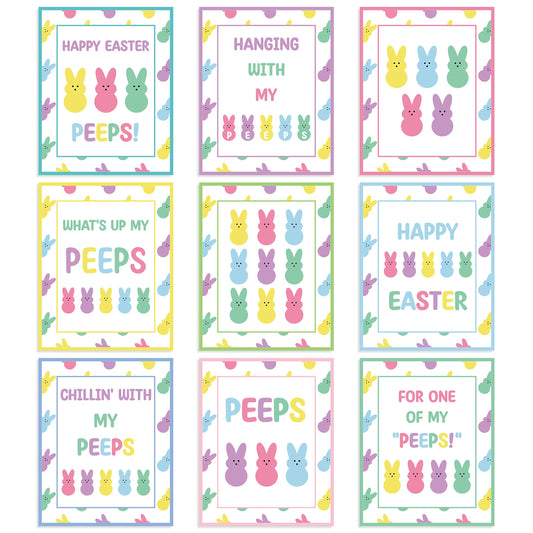 COcnny 9pcs Easter Bunny Poster Wall Art Decor Prints, Colorful Happy Easter Spring Rabbit Unframed Aesthetic Decorations for Easter's Party Home Backdrop Bedroom Living Room 8 x 10 Inch