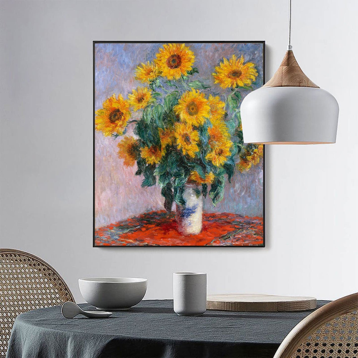 Bouquet of Sunflowers by Claude Monet - Impressionism Oil Painting Reproductions - Monet Canvas Wall Art Prints Poster for Bedroom Living Room Unframed - Gift for Women(Bouquet of