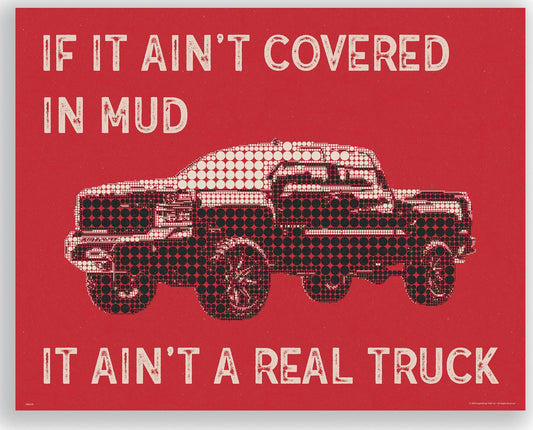 Inspirational Wall Art Co. - Mud On Your Truck - Lifted Diesel Country Chevy Boys Motivational Quotes Posters - Print Home Gift Bedroom Decor - 11X14 inches
