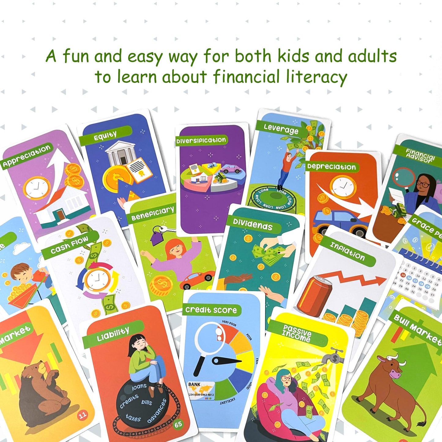 110 Financial Literacy Flash Cards for Kids & All Ages - Money Management, Budgeting, Savings, & Investment Skills - Educational Tool for Entrepreneurial Success, Cash Flow & Economic Empowerment