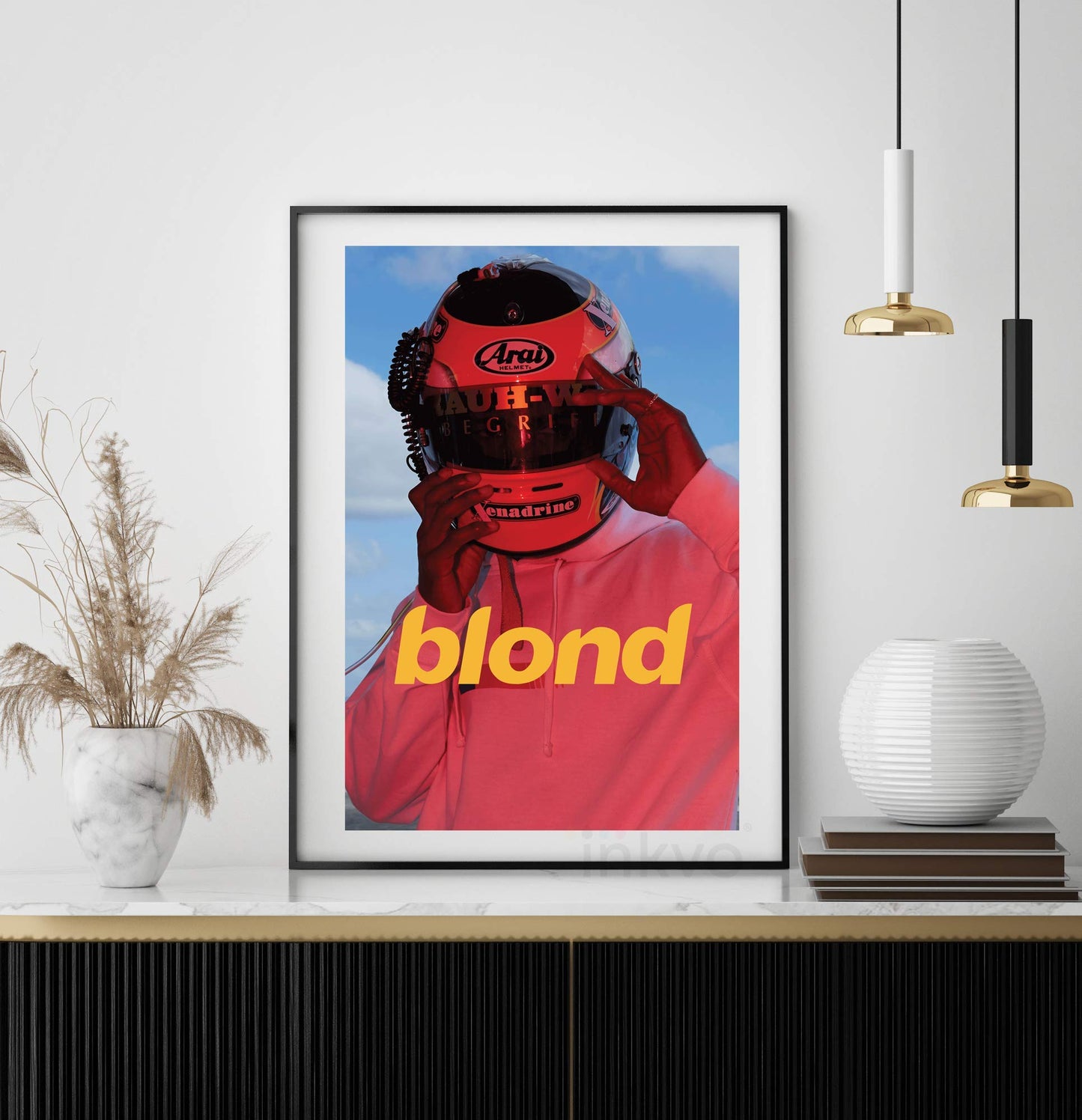 Inkvo Frank Ocean Poster Blond, Moto Blond Album Cover Music Poster, Channel, Blonde, Aesthetic Room Wall Decor, Not Framed, 11 by 17 inches, Premium Silk Art Print