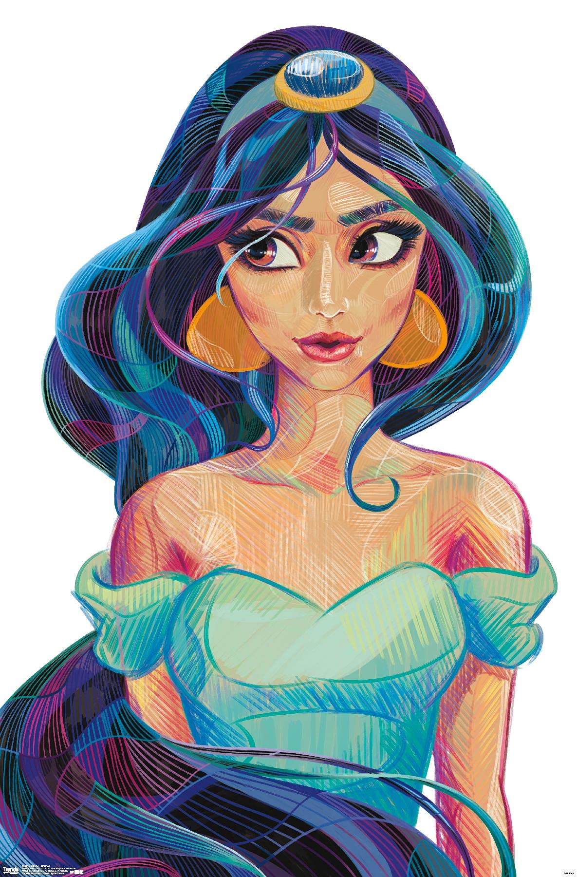 Trends International Disney Princess - Jasmine - Stylized Wall Poster, 22.375" x 34", Unframed Version