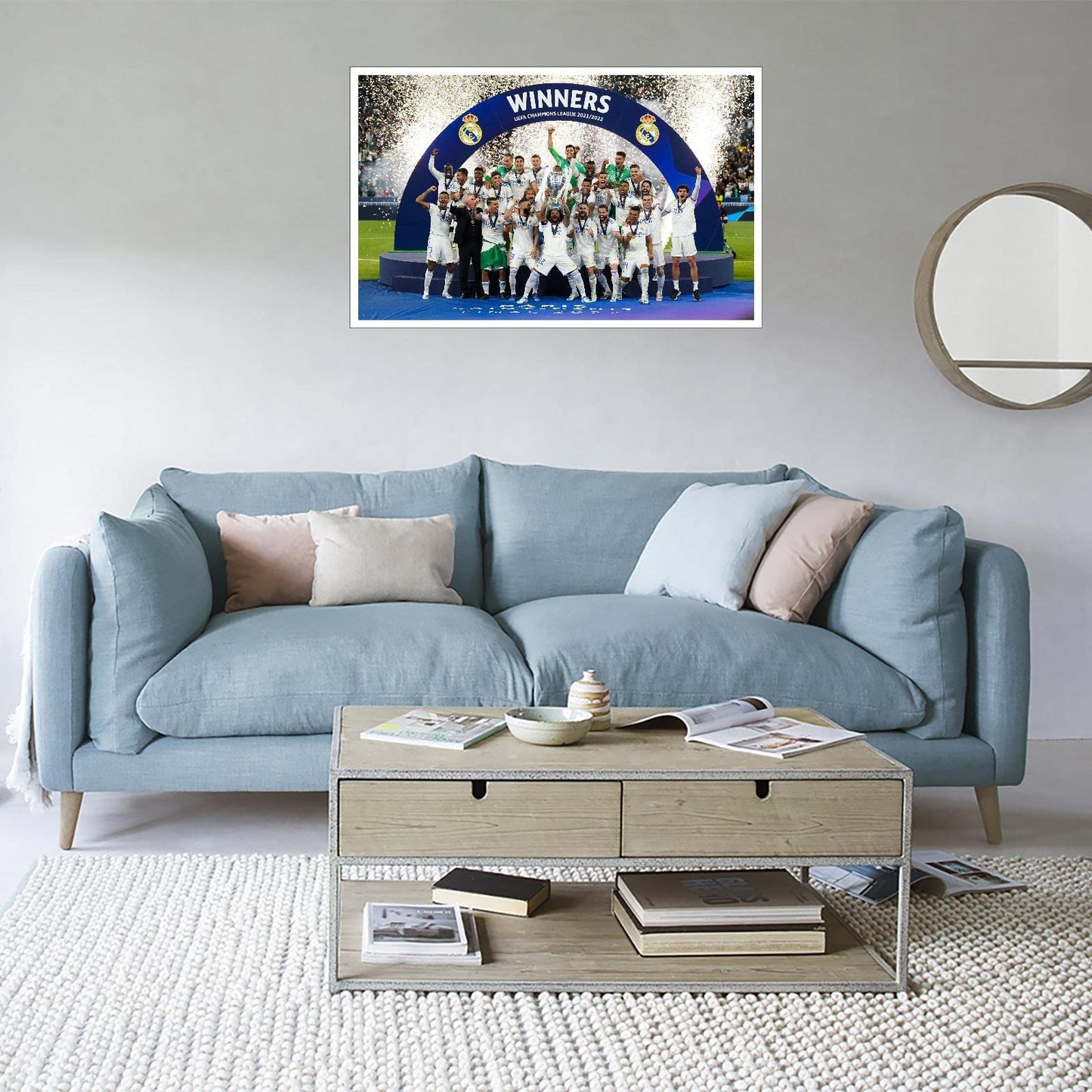 Real Madrid CF Champions League Winners 2022 Poster Canvas Prints Poster Wall Art For Home Office Decorations Unframed 13"x8"