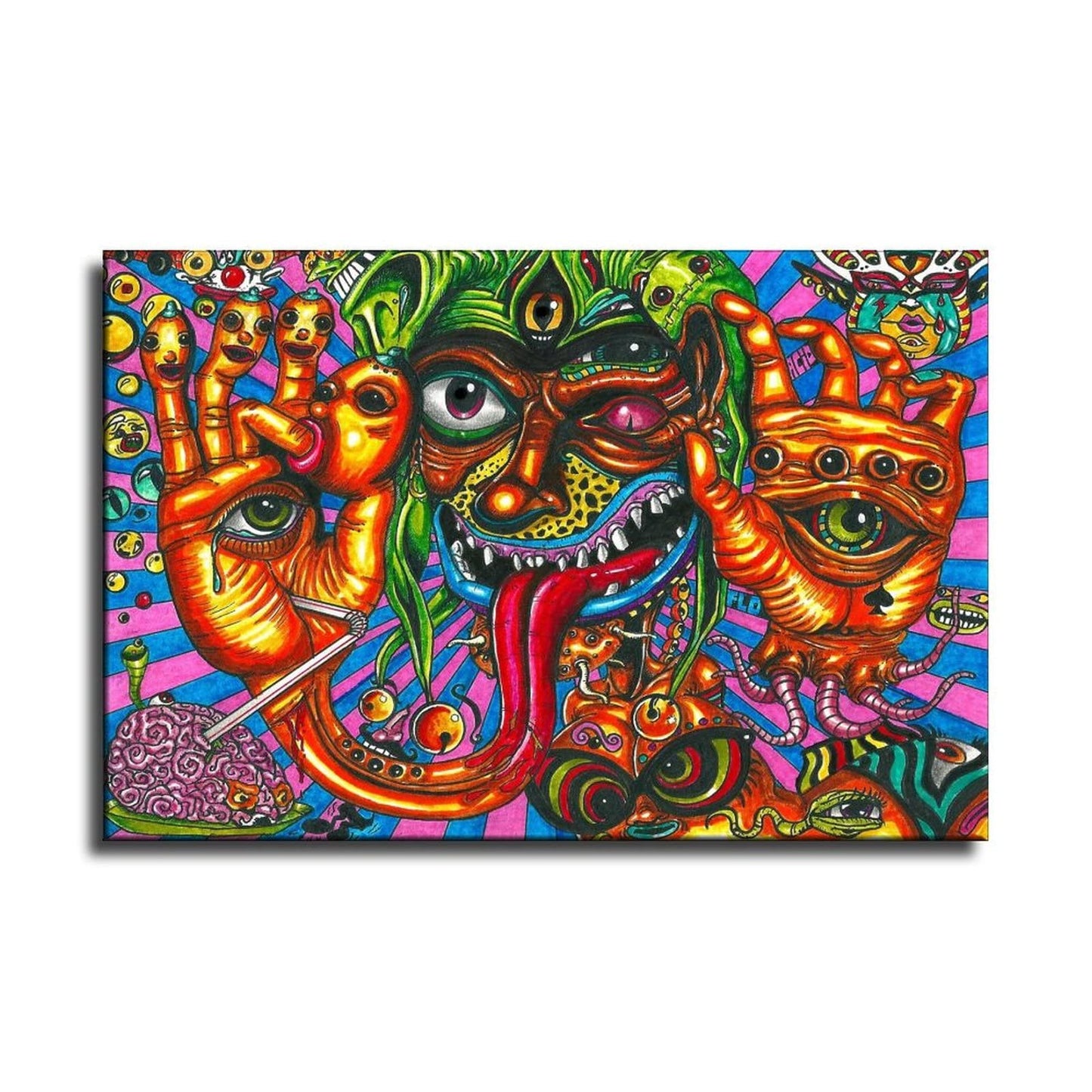 BUUTUUCE Colorful Graffiti Hippie Style Psychedelic Abstract Canvas Art Poster And Wall Art Picture Print Modern Family Bedroom Decor Posters 16x24inch(40x60cm)