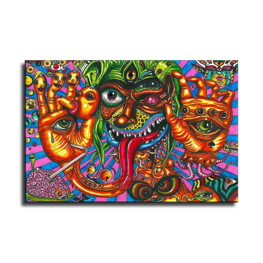 BUUTUUCE Colorful Graffiti Hippie Style Psychedelic Abstract Canvas Art Poster And Wall Art Picture Print Modern Family Bedroom Decor Posters 16x24inch(40x60cm)