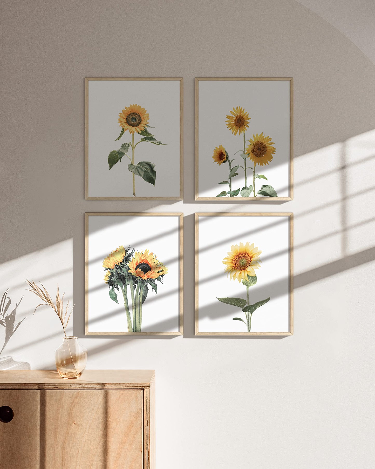 HAUS AND HUES Sunflower Wall Decor and Sunflower Posters Set of 4 Sun Flower Wall Art | Sunflower Paintings for Wall Sunflower Wall Art Sunflower Photos Sunflower Decor (8" x 10", UNFRAMED)