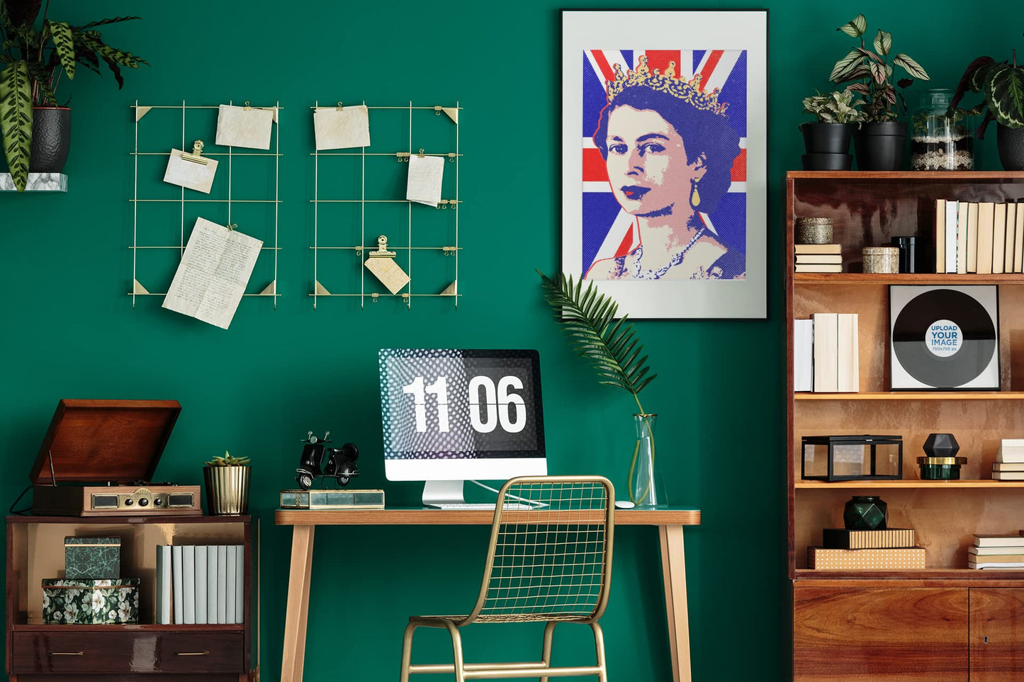 Queen Elizabeth II UK Union Flag Pop Art Portrait Wall Art Poster Modern Wall Decor for Home Bedroom Living Room Family Decorative Queen Poster Painting Cool Wall Decor Art Print Poster 12x18