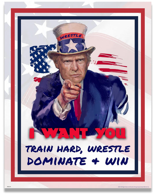 Inspirational Wall Art Co. - President Trump- Wrestling Youth Inspiration College High School Gift Motivational Quotes Posters - Poster Printing - Print for Home Office Decor - 11X14 inches