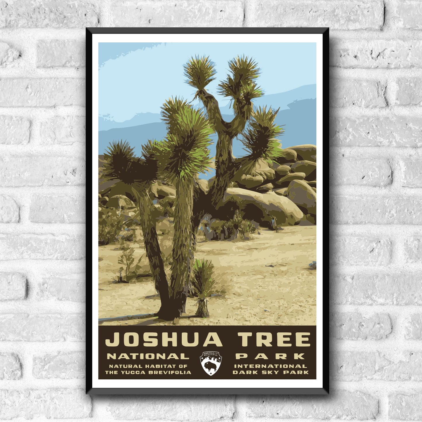 Joshua Tree National Park Vintage-Style Travel Poster - 8x10-12x18-18x24-24x36 / 4x6 Postcard WPA Style Art Print California USA Desert (4x6 Inch Postcard)