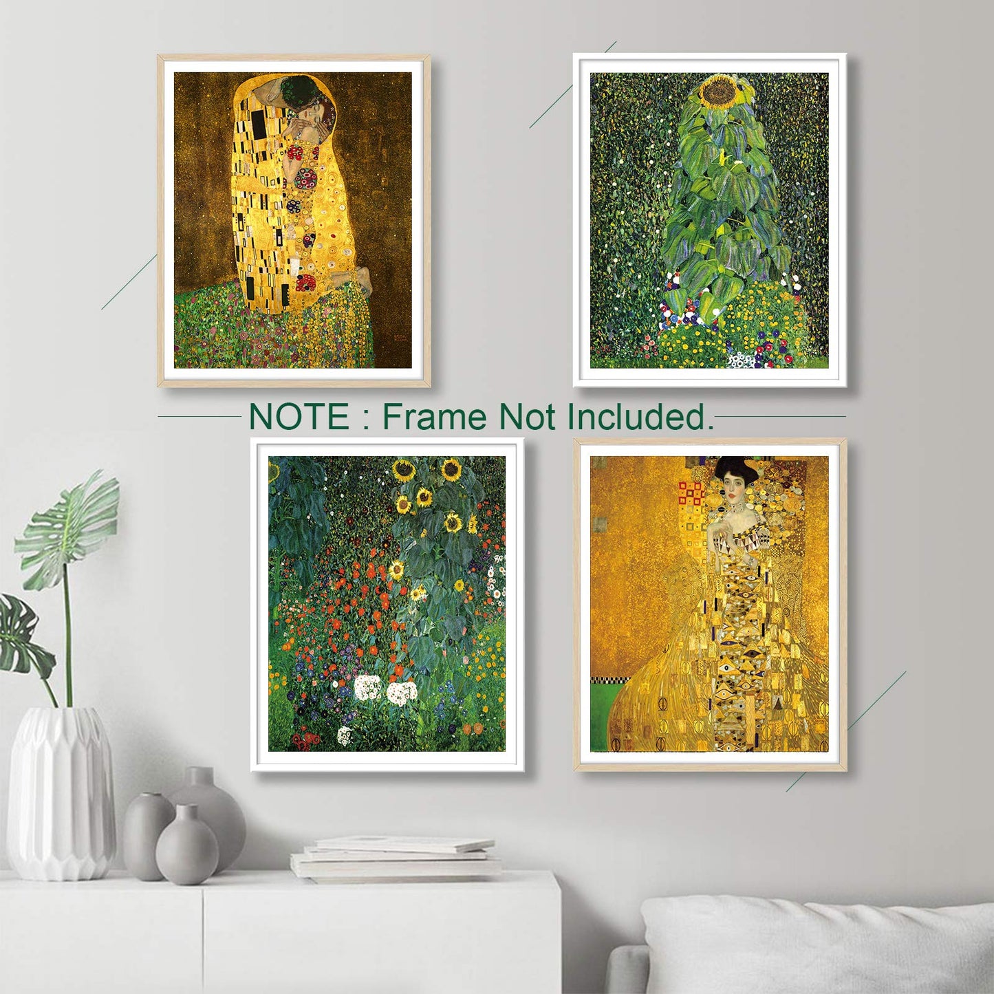 YASEN Gustav Klimt Wall Art Canvas Prints Art Posters and Prints of Famous Painting Gustav Klimt Kiss Poster 8x10 Prints Unframed Art Set of 4 Artwork (4 Pack B)