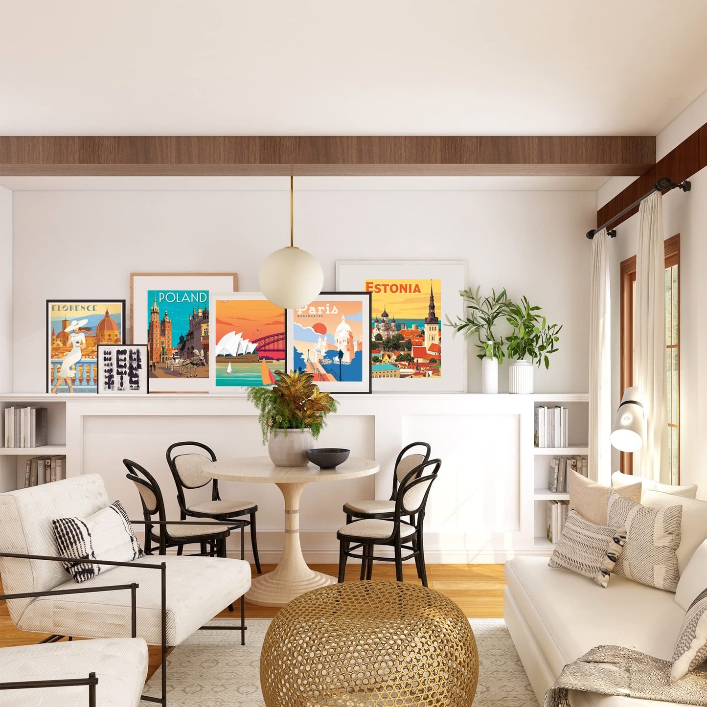 VIVIMAGIS Vintage Wall Decor Aesthetic Retro Style Travel City Posters for Room Decor Wall Art Print-Set of 12 World Travel Paintings Decorations Dorm Room 8" x 10" (UNFRAMED)