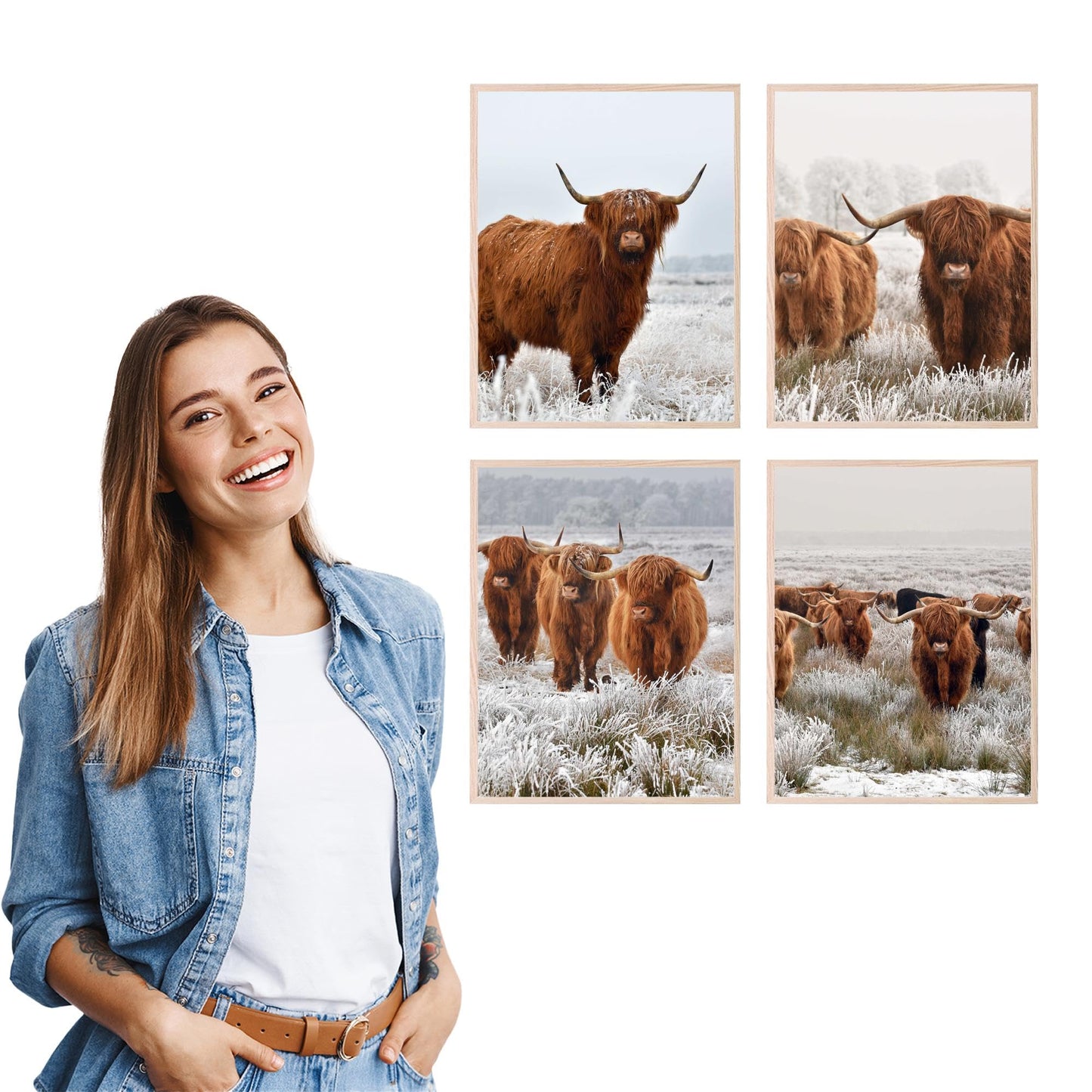 Insire Highland Cow Picture, Highland Cow Pictures Wall Decor, Highland Cow Art, Highlander Cow Decor, Highland Cow Wall Decor, Highland Cow Print, Highland Cow Poster - Unframed (8x10”)