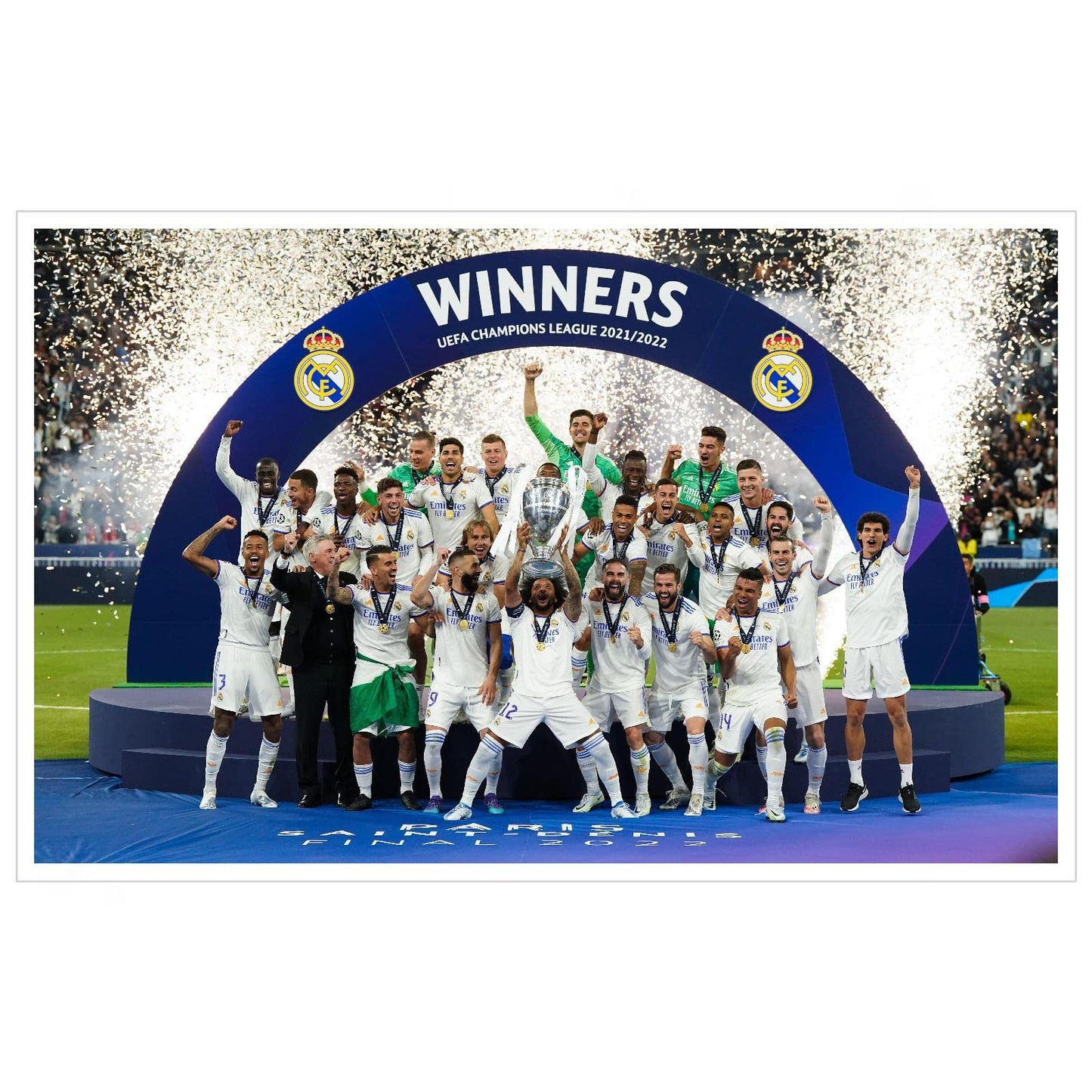 Real Madrid CF Champions League Winners 2022 Poster Canvas Prints Poster Wall Art For Home Office Decorations Unframed 13"x8"