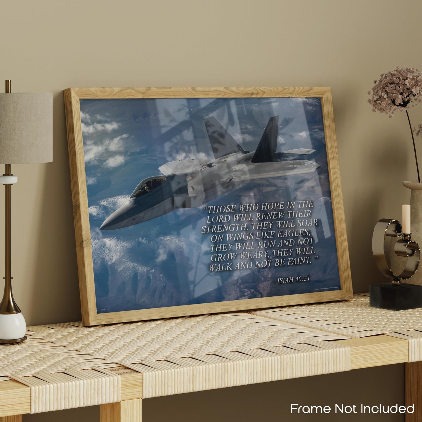 Inspirational Wall Art Co. - Bible Verse - Veteran Air Force Jet Aircraft Sky Infantry Religious Motivational Players Quotes Posters - Print Home Gift Bedroom Decor - 11X14 inches