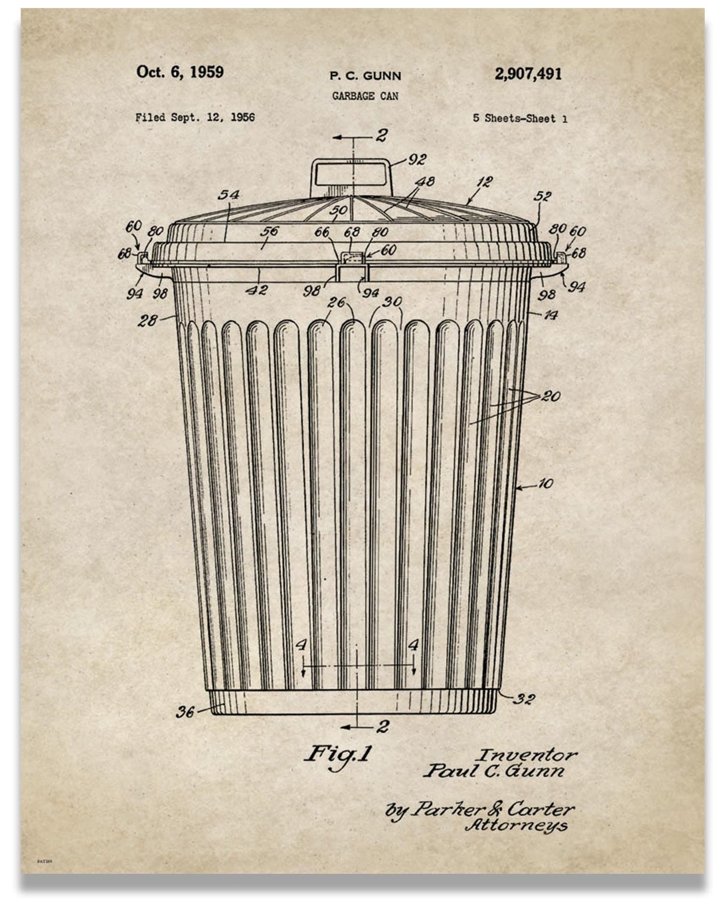 Garbage Truck Driver Patent Poster Art Print 11x14 Sanatation Worker Toys Wall Decor Pictures