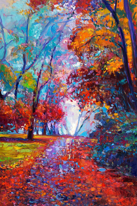 Autumn Park Colorful Landscape Cool Wall Decor Art Print Poster 12x18
