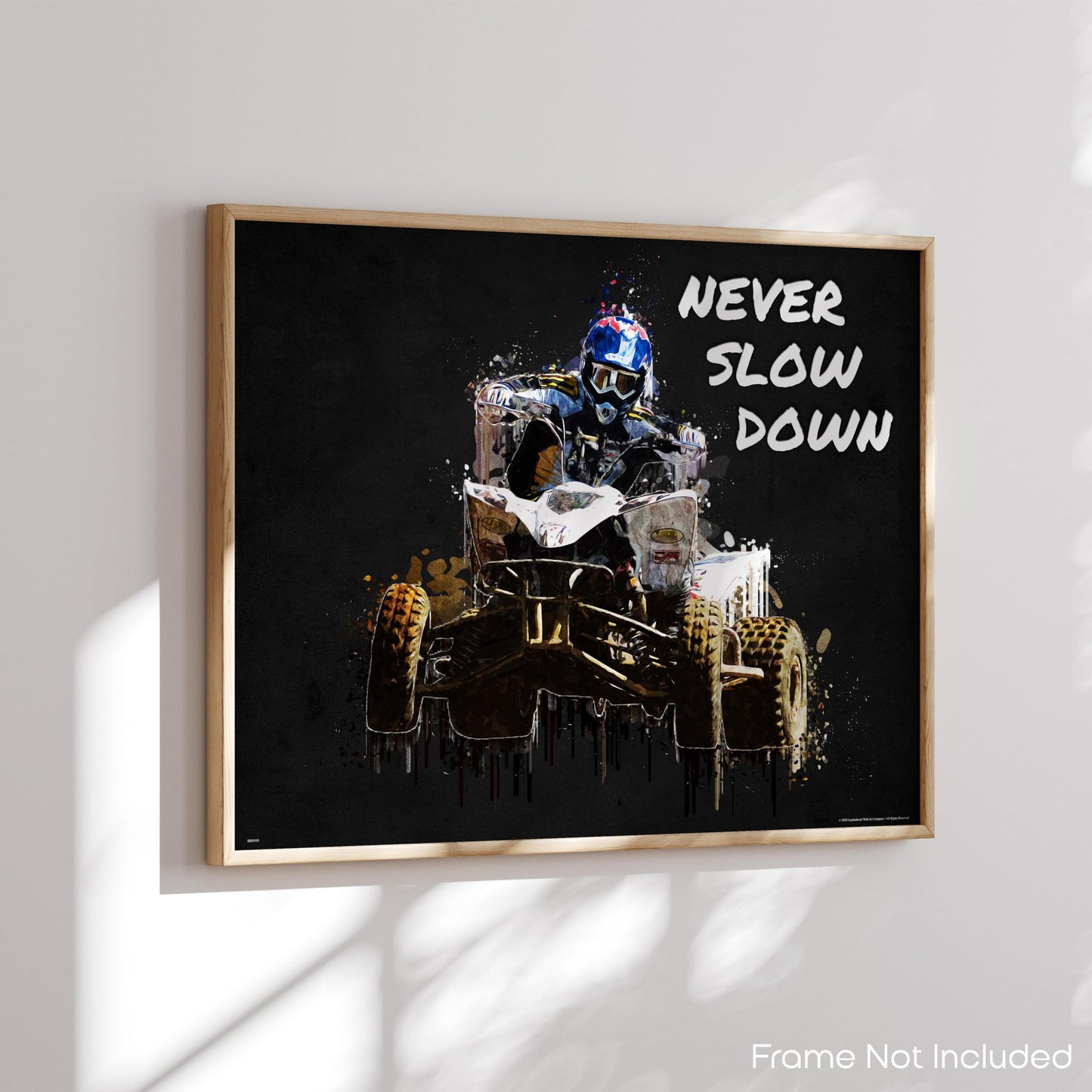 Inspirational Wall Art Co. - Never Slow Down - Four Wheeler ATV UTV Offroad Vehicle Powersports Motivational Quotes Posters - Print Home Gift Room Decor - 11X14 inches