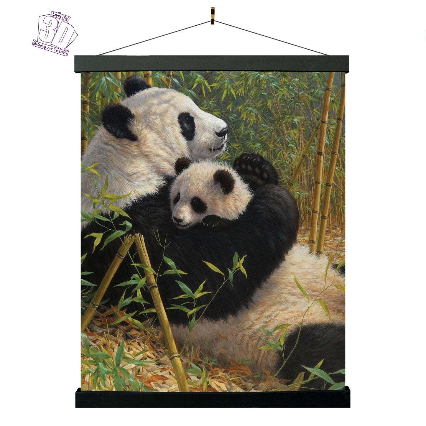3D LiveLife Lenticular Wall Art Prints - A New Dynasty from Deluxebase. Unframed 3D Panda Poster. Perfect wall decor. Original artwork licensed from renowned artist, Beth Hoselton