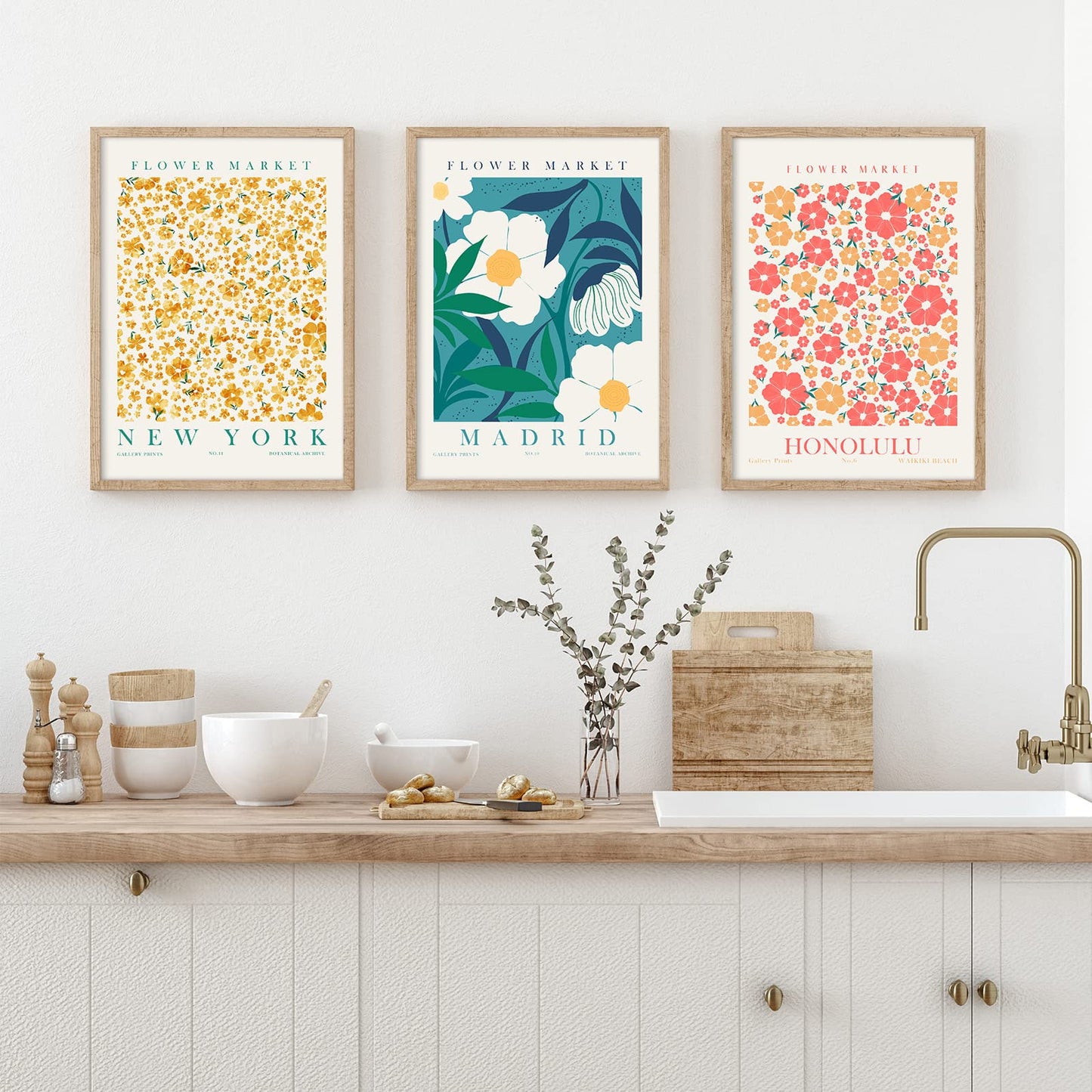 AnyDesign 12Pcs Flower Market Poster Abstract Flower Market Wall Art Prints 8x10inch Botanical Room Decor Aesthetic Matisse Poster Decor for Gallery Room Aesthetic Living Room Decor, Unframed